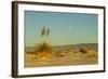 USA, New Mexico, White Sands National Monument. Moonrise over Desert-Jaynes Gallery-Framed Photographic Print