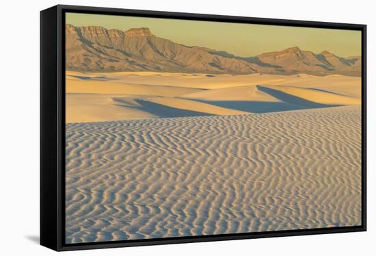 USA, New Mexico, White Sands National Monument. Sunset on Desert-Jaynes Gallery-Framed Stretched Canvas