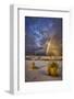 USA, New Mexico, White Sands National Park. Thunderstorm rainbow over desert.-Jaynes Gallery-Framed Photographic Print