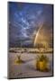 USA, New Mexico, White Sands National Park. Thunderstorm rainbow over desert.-Jaynes Gallery-Mounted Photographic Print