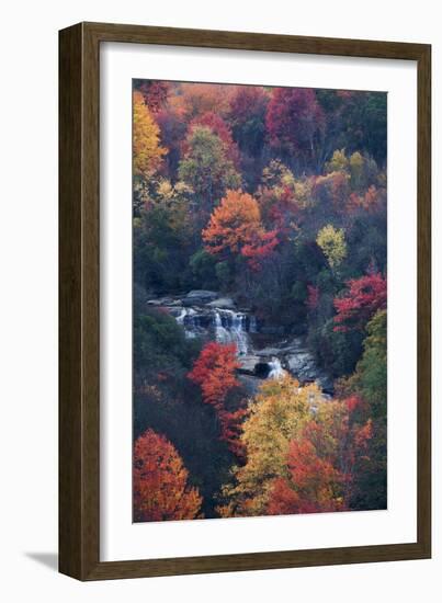 USA, New York, Adirondack Mountains. Autumn Trees and Waterfalls-Jaynes Gallery-Framed Photographic Print