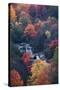 USA, New York, Adirondack Mountains. Autumn Trees and Waterfalls-Jaynes Gallery-Stretched Canvas