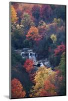 USA, New York, Adirondack Mountains. Autumn Trees and Waterfalls-Jaynes Gallery-Mounted Photographic Print