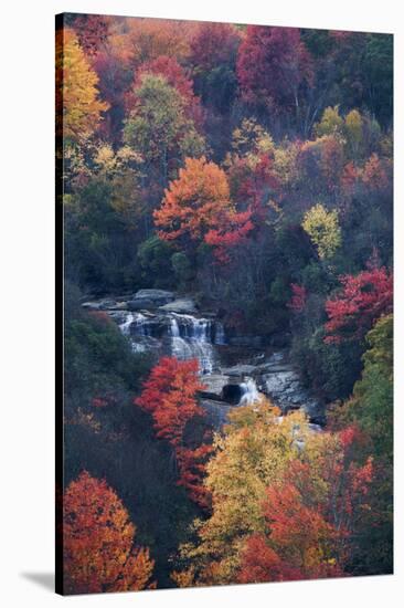 USA, New York, Adirondack Mountains. Autumn Trees and Waterfalls-Jaynes Gallery-Stretched Canvas