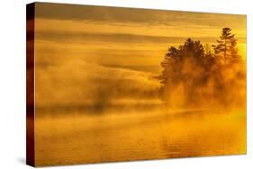 USA, New York, Adirondack Mountains. Morning Mist on Raquette Lake-Jay O'brien-Stretched Canvas