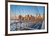 Usa, New York, Brooklyn Bridge and Lower Manhattan Skyline with Freedom Tower-Alan Copson-Framed Photographic Print