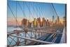 Usa, New York, Brooklyn Bridge and Lower Manhattan Skyline with Freedom Tower-Alan Copson-Mounted Photographic Print