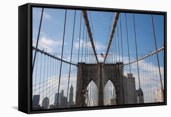 USA, New York, Brooklyn Bridge-Samuel Magal-Framed Stretched Canvas