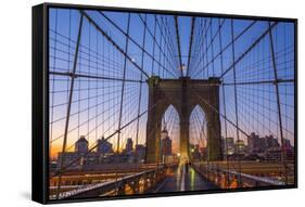 Usa, New York, Brooklyn Bridge-Alan Copson-Framed Stretched Canvas