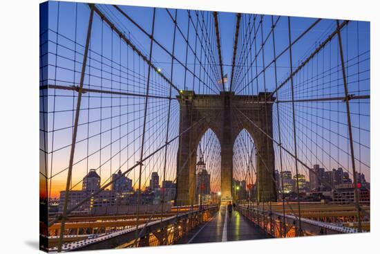 Usa, New York, Brooklyn Bridge-Alan Copson-Stretched Canvas