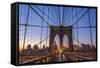 Usa, New York, Brooklyn Bridge-Alan Copson-Framed Stretched Canvas