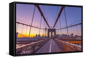 Usa, New York, Brooklyn Bridge-Alan Copson-Framed Stretched Canvas