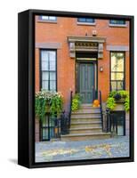 USA, New York, Brooklyn, Brooklyn Heights, Halloween Pumpkins-Alan Copson-Framed Stretched Canvas