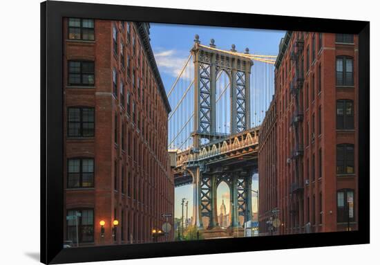 Usa, New York, Brooklyn, Dumbo, Manhattan Bridge and Empire State Building-Michele Falzone-Framed Premium Photographic Print