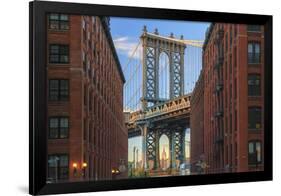 Usa, New York, Brooklyn, Dumbo, Manhattan Bridge and Empire State Building-Michele Falzone-Framed Premium Photographic Print