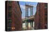 Usa, New York, Brooklyn, Dumbo, Manhattan Bridge and Empire State Building-Michele Falzone-Stretched Canvas