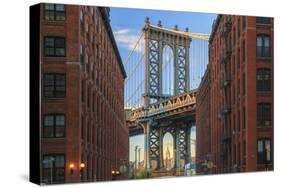 Usa, New York, Brooklyn, Dumbo, Manhattan Bridge and Empire State Building-Michele Falzone-Stretched Canvas