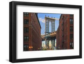 Usa, New York, Brooklyn, Dumbo, Manhattan Bridge and Empire State Building-Michele Falzone-Framed Premium Photographic Print