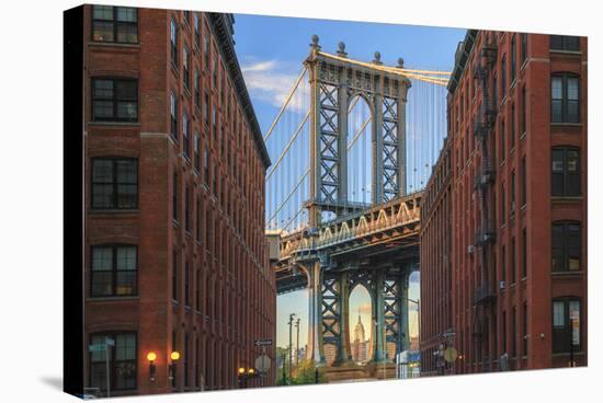 Usa, New York, Brooklyn, Dumbo, Manhattan Bridge and Empire State Building-Michele Falzone-Stretched Canvas