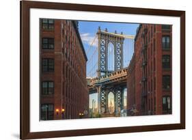 Usa, New York, Brooklyn, Dumbo, Manhattan Bridge and Empire State Building-Michele Falzone-Framed Photographic Print