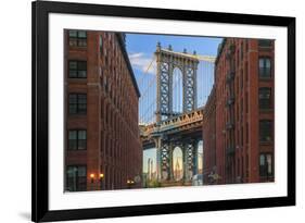 Usa, New York, Brooklyn, Dumbo, Manhattan Bridge and Empire State Building-Michele Falzone-Framed Photographic Print