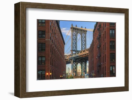 Usa, New York, Brooklyn, Dumbo, Manhattan Bridge and Empire State Building-Michele Falzone-Framed Photographic Print