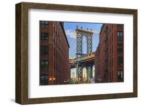 Usa, New York, Brooklyn, Dumbo, Manhattan Bridge and Empire State Building-Michele Falzone-Framed Photographic Print