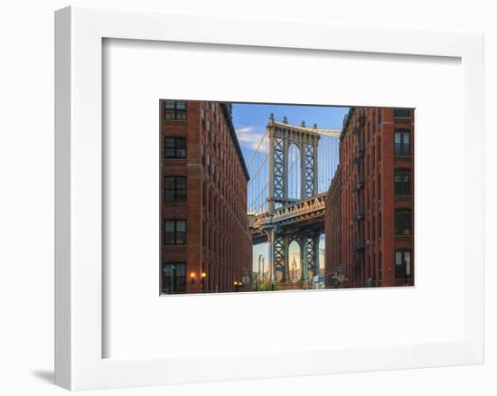 Usa, New York, Brooklyn, Dumbo, Manhattan Bridge and Empire State Building-Michele Falzone-Framed Photographic Print