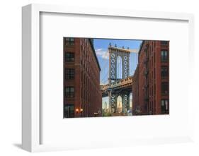 Usa, New York, Brooklyn, Dumbo, Manhattan Bridge and Empire State Building-Michele Falzone-Framed Photographic Print