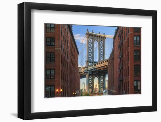 Usa, New York, Brooklyn, Dumbo, Manhattan Bridge and Empire State Building-Michele Falzone-Framed Photographic Print