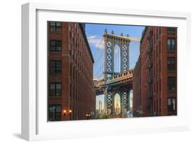 Usa, New York, Brooklyn, Dumbo, Manhattan Bridge and Empire State Building-Michele Falzone-Framed Photographic Print