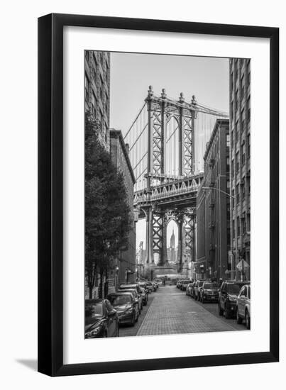Usa, New York, Brooklyn, Dumbo, Manhattan Bridge-Alan Copson-Framed Premium Photographic Print