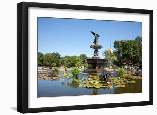 USA, New York, Central Park, Angel of the Waters, in Bethesda Fountain (sculpted 1873)-Samuel Magal-Framed Photographic Print