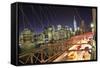 Usa, New York City, Brooklyn Bridge and Lower Manhattan Skyline-Michele Falzone-Framed Stretched Canvas