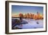 Usa, New York City, Brooklyn Bridge and Lower Manhattan Skyline-Michele Falzone-Framed Photographic Print