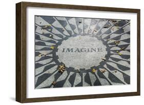 USA, New York, City, Central Park, John Lennon Memorial, Imagine-Walter Bibikow-Framed Photographic Print