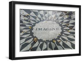 USA, New York, City, Central Park, John Lennon Memorial, Imagine-Walter Bibikow-Framed Photographic Print