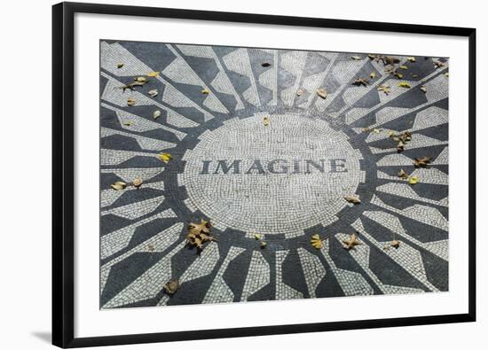 USA, New York, City, Central Park, John Lennon Memorial, Imagine-Walter Bibikow-Framed Photographic Print