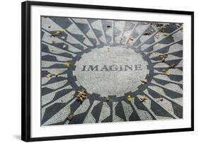 USA, New York, City, Central Park, John Lennon Memorial, Imagine-Walter Bibikow-Framed Photographic Print