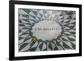 USA, New York, City, Central Park, John Lennon Memorial, Imagine-Walter Bibikow-Framed Photographic Print