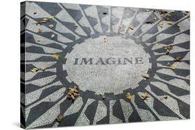 USA, New York, City, Central Park, John Lennon Memorial, Imagine-Walter Bibikow-Stretched Canvas