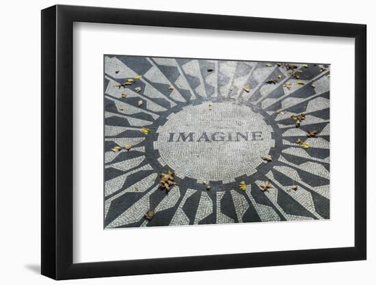 USA, New York, City, Central Park, John Lennon Memorial, Imagine-Walter Bibikow-Framed Photographic Print