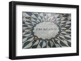 USA, New York, City, Central Park, John Lennon Memorial, Imagine-Walter Bibikow-Framed Photographic Print