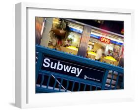 USA, New York City, Diner in Midtown Manhattan-Gavin Hellier-Framed Photographic Print