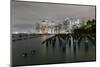 USA. New York City, downtown view from Pier 1, wooden pilings in front of river in Brooklyn Heights-Hollice Looney-Mounted Photographic Print