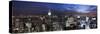 USA, New York City, Empire State Building and Lower Manhattan Skyline Panoramic-Michele Falzone-Stretched Canvas