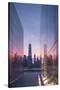 USA, New York City, Lower Manhattan and Freedom Tower from 9-11 Memorial-Walter Bibikow-Stretched Canvas