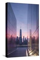 USA, New York City, Lower Manhattan and Freedom Tower from 9-11 Memorial-Walter Bibikow-Stretched Canvas