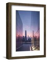 USA, New York City, Lower Manhattan and Freedom Tower from 9-11 Memorial-Walter Bibikow-Framed Photographic Print