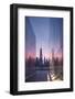 USA, New York City, Lower Manhattan and Freedom Tower from 9-11 Memorial-Walter Bibikow-Framed Photographic Print